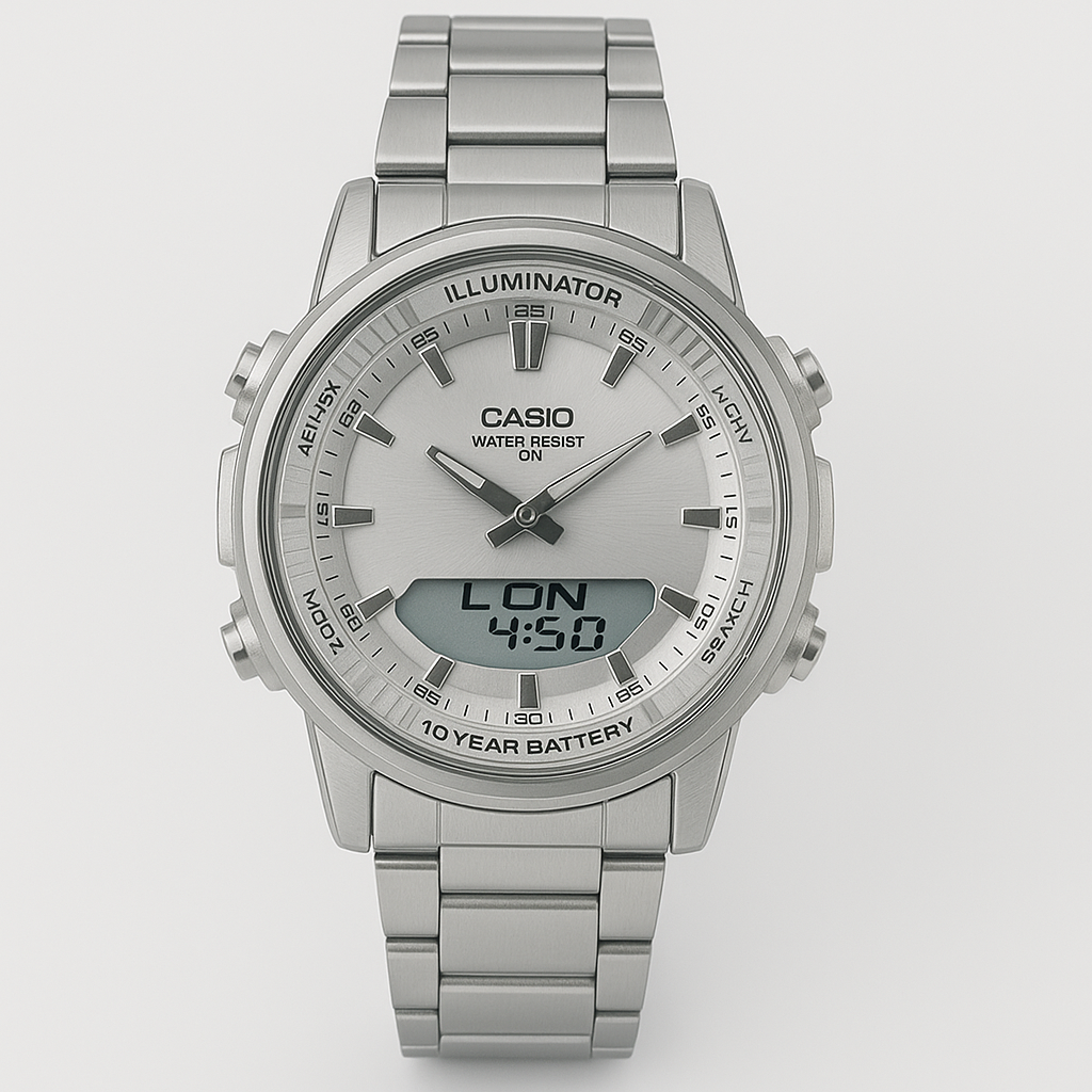 Casio AMW-880D-9AVDF Men's Stainless Steel Digital-Analog Watch