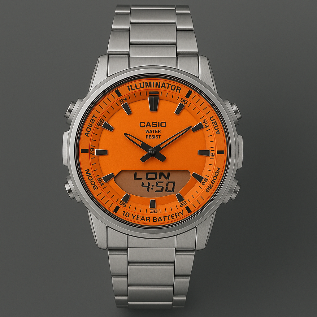 Casio AMW-880D-9AVDF Men's Stainless Steel Digital-Analog Watch