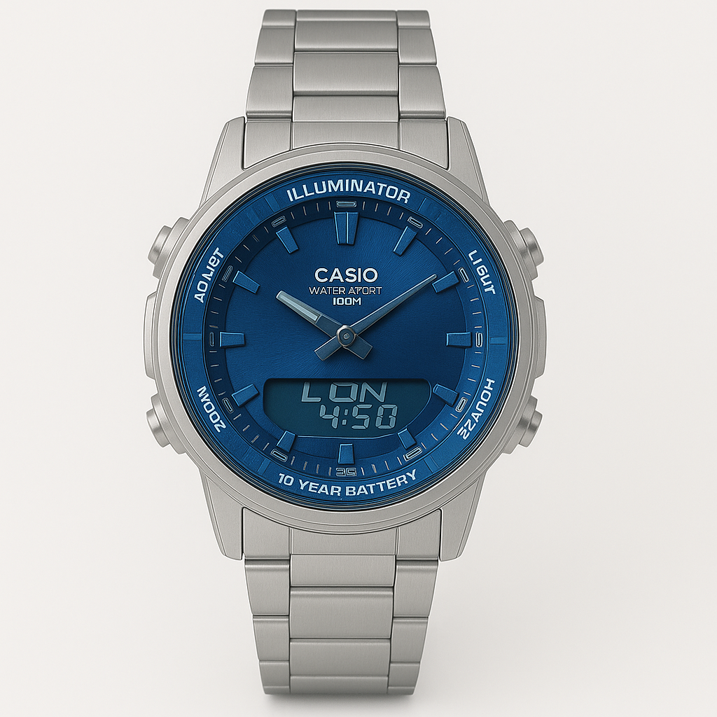 Casio AMW-880D-9AVDF Men's Stainless Steel Digital-Analog Watch