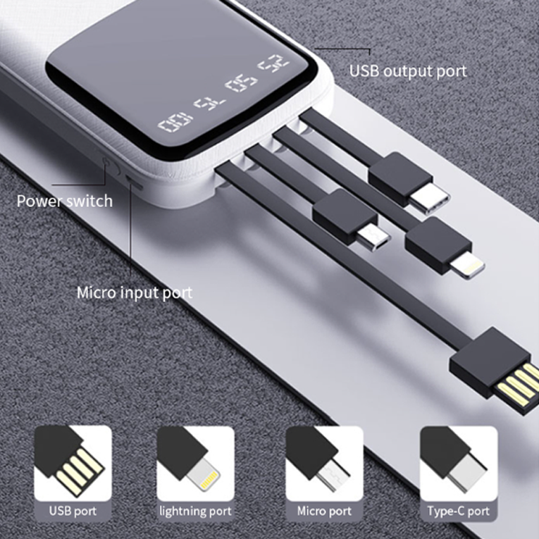 Wire Digital Display Power Bank